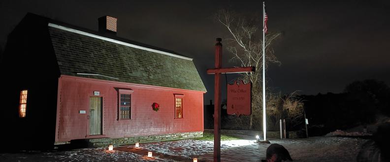 War Office lit with luminaries at annual tree lighting